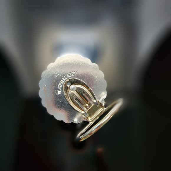 Vintage & Signed West Germany's Filigree Mother of Pearl Scarf Clip c. 1950s - Picture 7 of 9